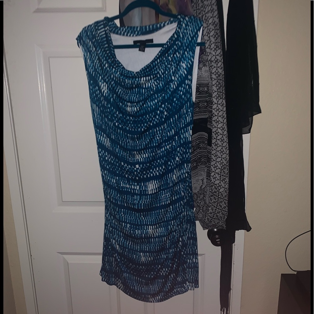 Blue patterned summer dress